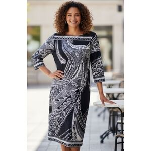 Beige by eci Paisley Print Shift Dress